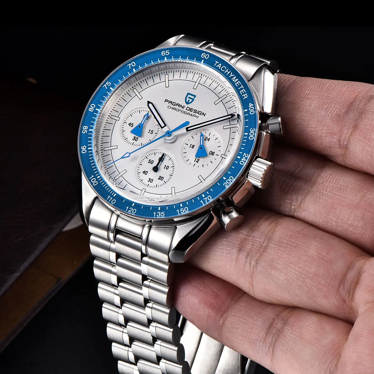 PAGANI DESIGN 1701 V5 Men's Luxury Quartz Chronograph Watch – AR Sapphire Glass, 100M Waterproof