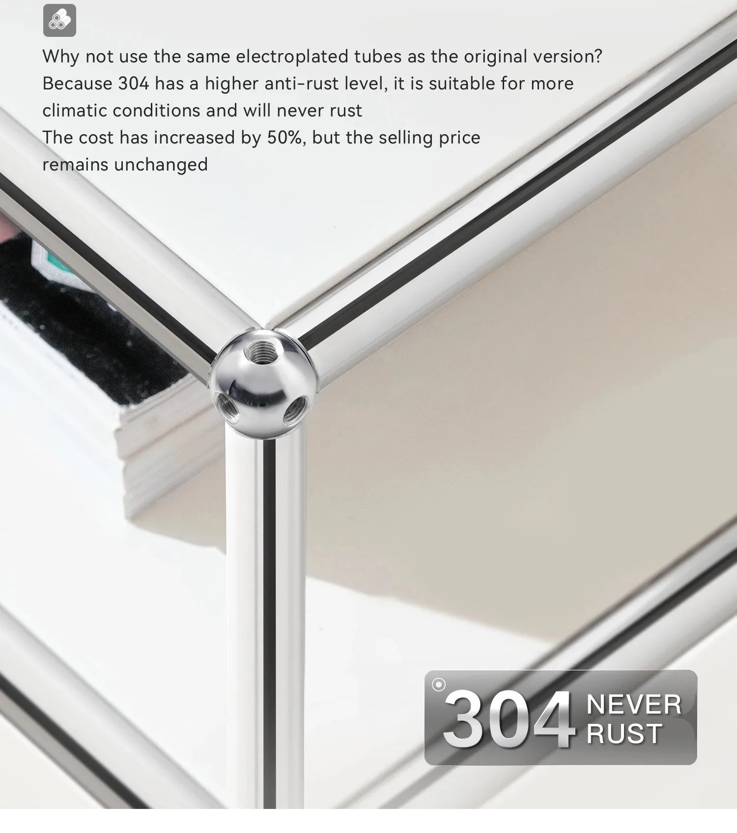 Stainless steel metal nightstands with storage cabinets, modern bedroom furniture for living room or bedroom use.