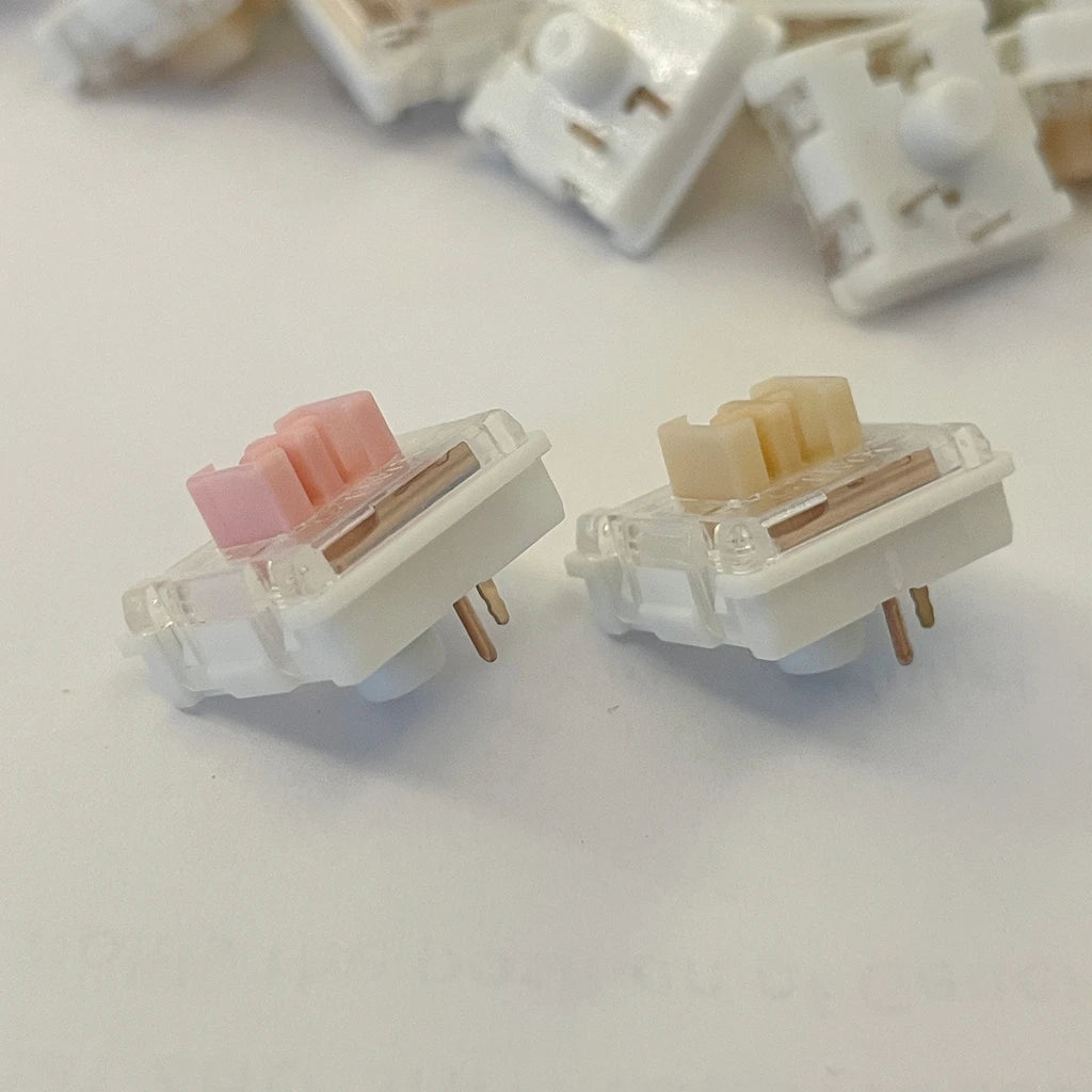 OUTEMU OTM Low Profile Silent Switches – Pink Linear / Yellow Tactile, Hot-Swap, for Ultra-Thin Mechanical Keyboards