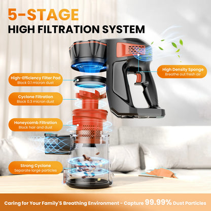 INSE V770 Cordless Stick Vacuum Cleaner – 25kPa, 235W, 6-in-1, 40min Battery