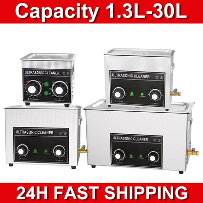 Ultrasonic Cleaner 1.3L–30L | 40KHz 220V EU Plug | Professional Ultrasound Bath