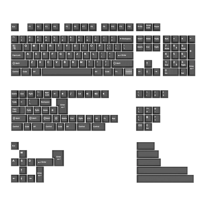 KBDiy Rome Set 174-Key Cherry Profile PBT Double Shot Keycaps – Jade Translucent for Mechanical Keyboards
