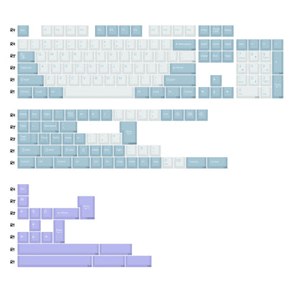KBDiy Rome Set 174-Key Cherry Profile PBT Double Shot Keycaps – Jade Translucent for Mechanical Keyboards