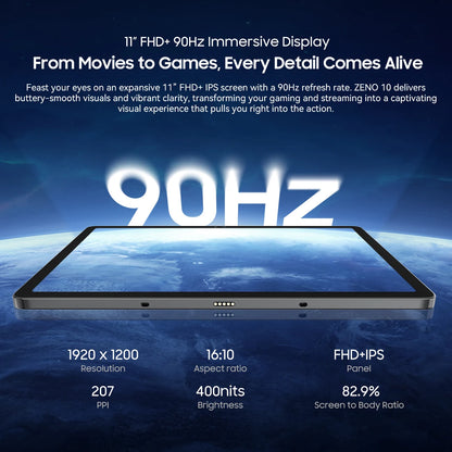 Blackview Zeno 10 5G AI Tablet – 11" FHD+ 90Hz, UNISOC T8200, 8800mAh, Quad Speakers, Android 15
