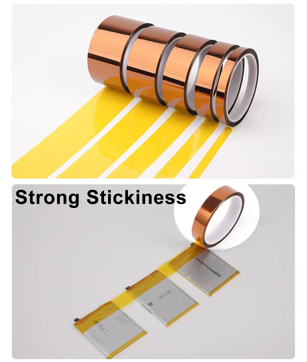 Polyimide Heat Resistant Tape – Gold Finger PCB & Battery Insulation | 33M