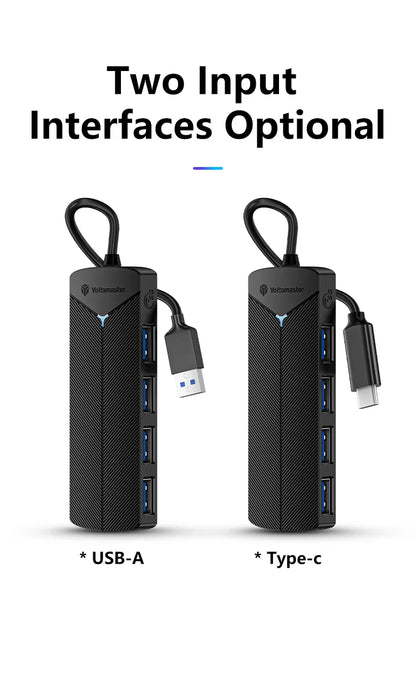 Yottamaster 4-in-1 USB 3.0 Hub | 5Gbps | Ultra-Slim OTG Adapter | USB-A & Type-C | For PC & Mac