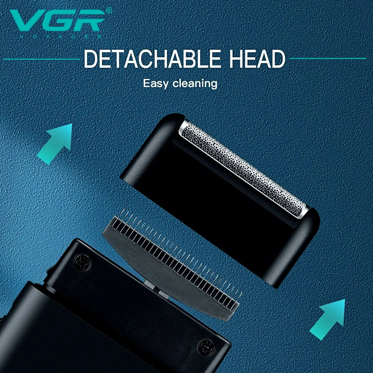 VGR electric shaver by R.E.D. Shopping, portable mini shaver with USB charge, designed for beard trimming and grooming.