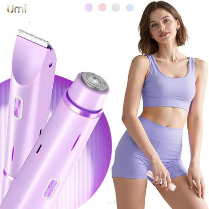 Electric Razor for Women – 2-in-1 Bikini & Body Hair Trimmer, IPX7 Waterproof, Wet & Dry Use
