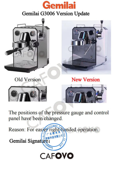CAFOVO G3006 Espresso Machine – 15 Bar Home Coffee Maker 220V