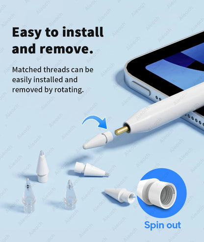 AIEACH Apple Pencil Replacement Tips – 2B/HB/2.0/3.0, Soft & Hard Nibs for Apple Pencil 1st, 2nd & 3rd Gen, USB-C Pro