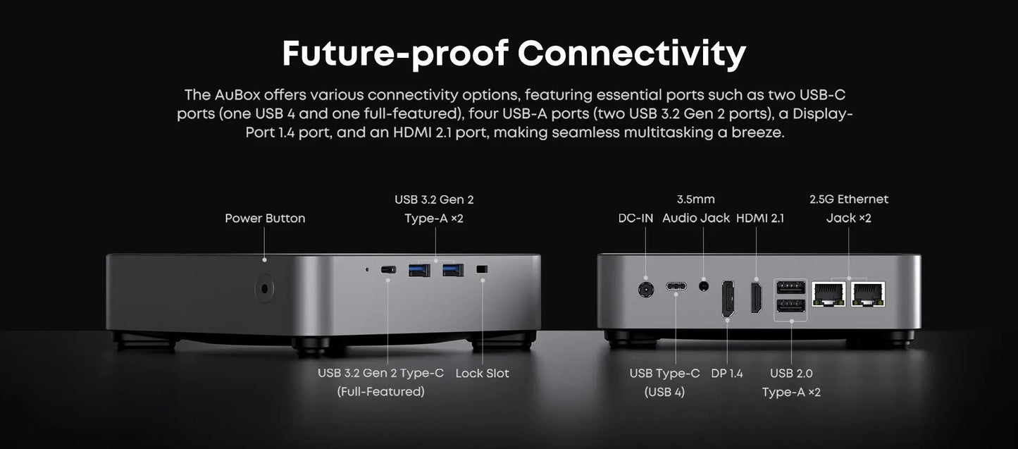 CHUWI AuBox Mini PC – AMD Ryzen 7 8745HS, 16GB DDR5, 512GB SSD, WiFi 6, Quad Display