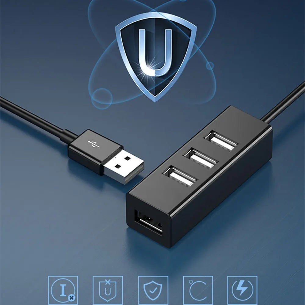 USB 2.0 Hub – Multi-Port USB Splitter for PC, Laptop & Mac