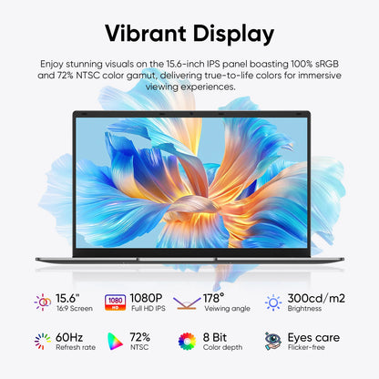 Z ZENAERO 15.6" Slim Laptop – Intel Celeron N4000, 8GB DDR3, 256GB SSD, FHD, Windows 11