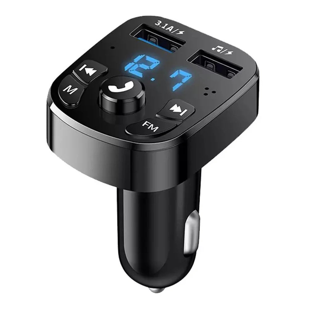 Bluetooth FM Transmitter Car Charger | 3.1A Fast Charging, Wireless Audio, MP3 Player, Dual USB
