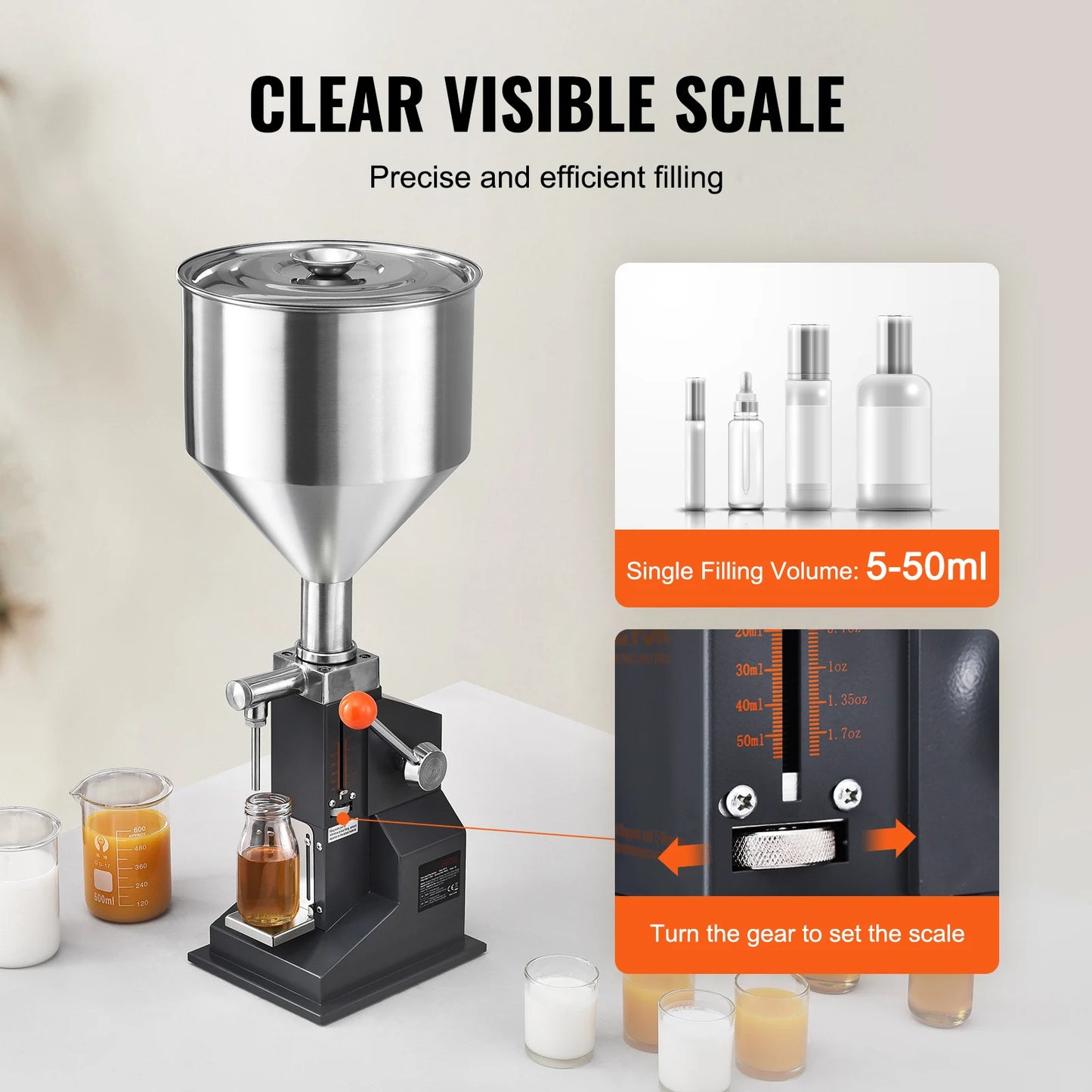 SucceBuy A03 Liquid Filling Machine | 5-3000ml | Semi-Auto | Adjustable Speed
