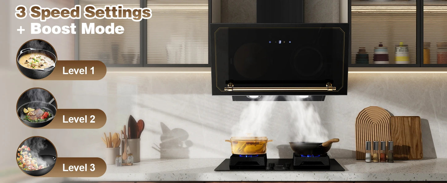 60cm Retro Wall Hood | 400m³/h Suction | A+++ | LED | Dual Filter