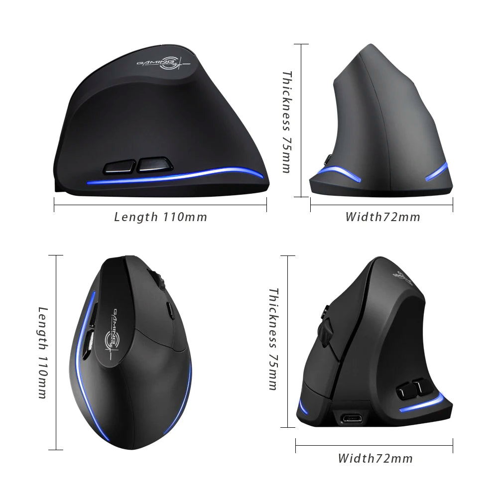 F-35 Wireless Vertical Ergonomic Mouse – 2.4GHz, Rechargeable