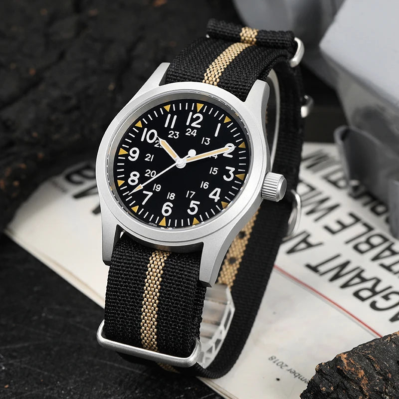 Militado ML05 Field Watch – 38mm, VH31 Sweep Quartz, Sapphire Crystal, 100M, Screw-Down Crown