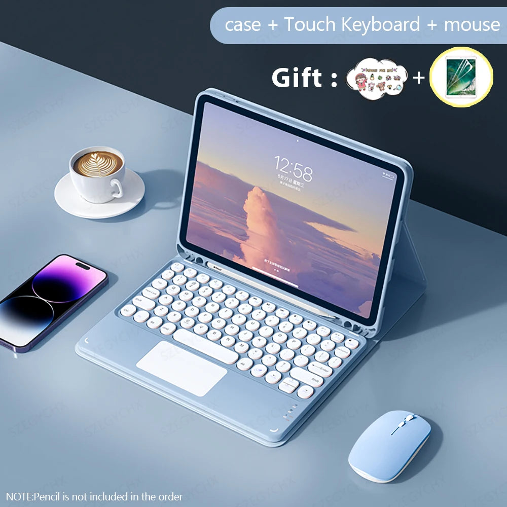 Bluetooth Keyboard & Mouse Case for iPad – Pro, Air, 10th Gen, Mini