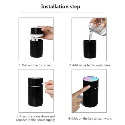 HOMEFISH Mini USB Aroma Diffuser – Portable Rechargeable Wireless Humidifier, Essential Oil Atomizer for Home & Car
