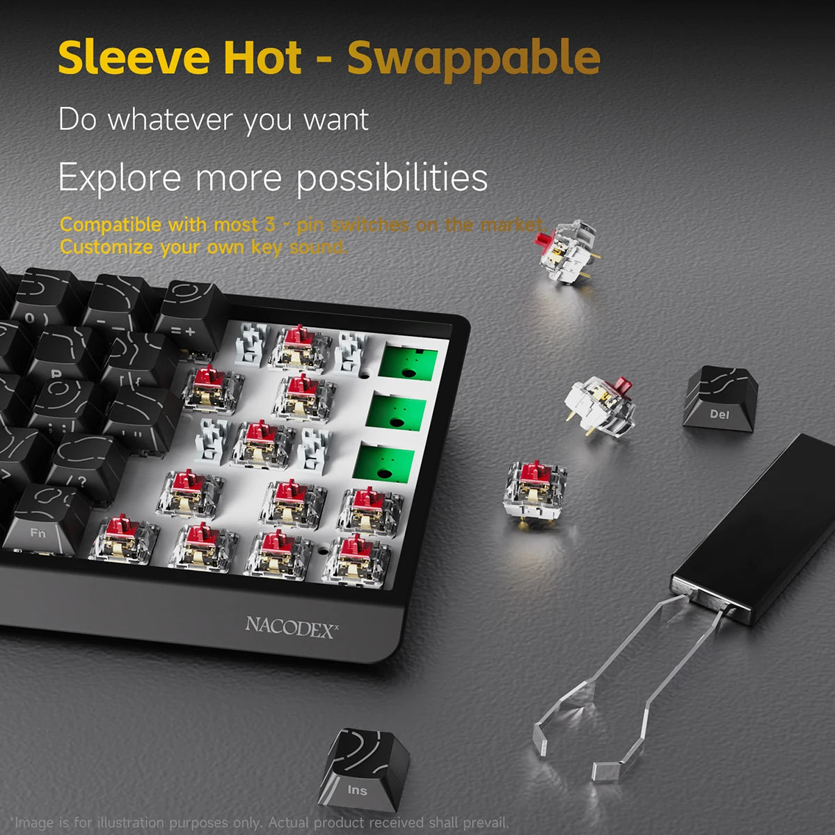 AJAZZ NK68 V2 Gaming Mechanical Keyboard | Hot-Swap | RGB Backlight | 68 Keys | Red Switch | USB