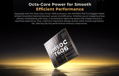 HOTWAV R10 Pro Rugged Tablet | 10800mAh | 10.1" HD+ | Android 14 | 8GB+256GB | 4G | 13MP