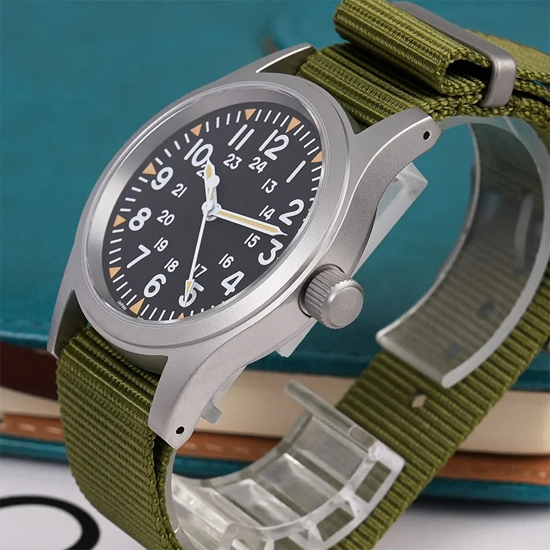Militado ML05 Vintage Field Watch – 38mm, VH31 Sweep, Sapphire AR Crystal, Luminous