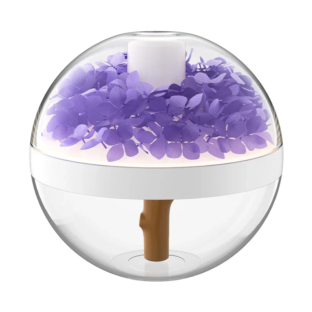 USB Rechargeable Air Humidifier 270ml — 800mAh Battery, Colour LED Light, Mist Maker, Flower Design