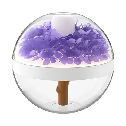 USB Rechargeable Air Humidifier 270ml — 800mAh Battery, Colour LED Light, Mist Maker, Flower Design