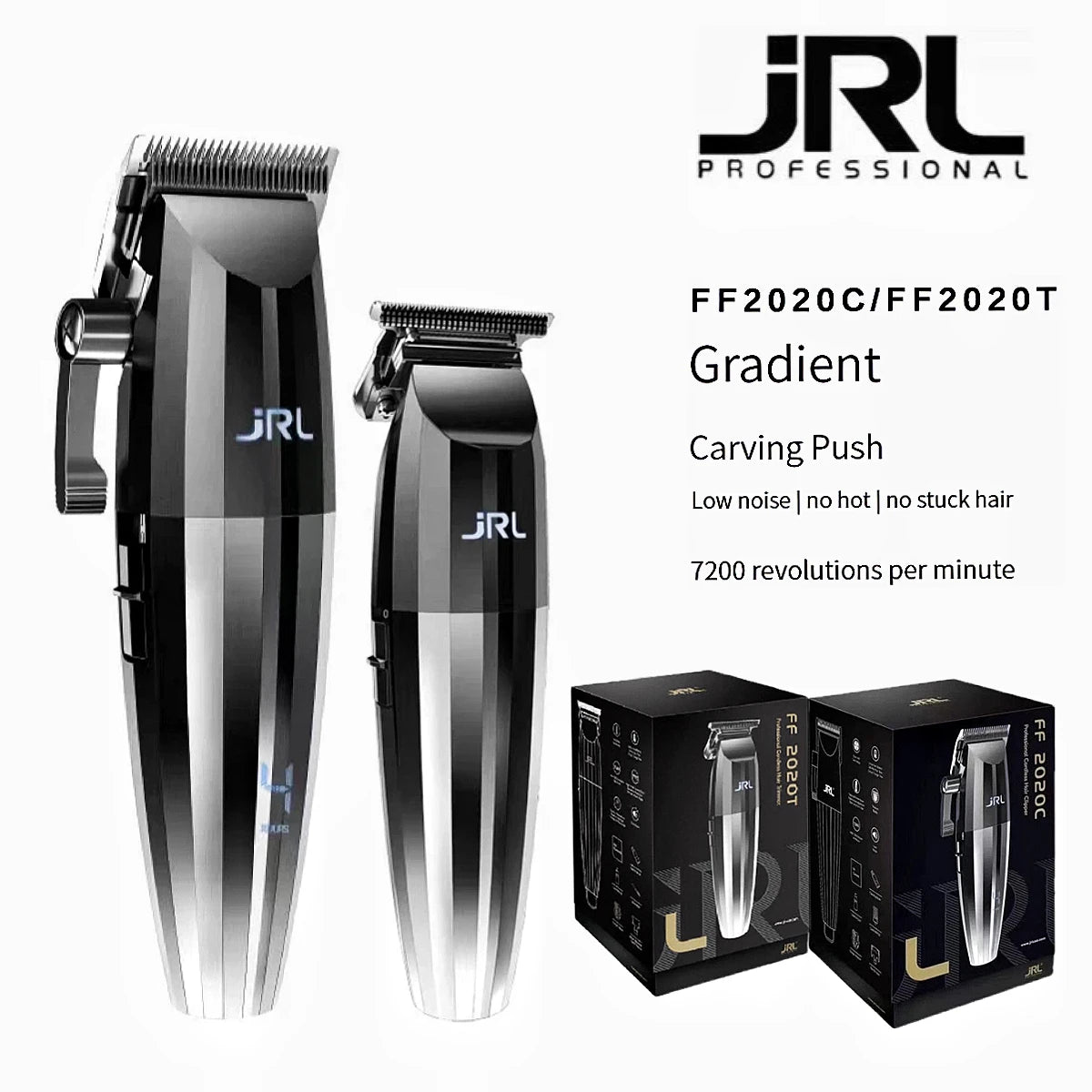 JRL 2020C/T Professional Hair Clipper – Gold & Silver, Barber Set Options