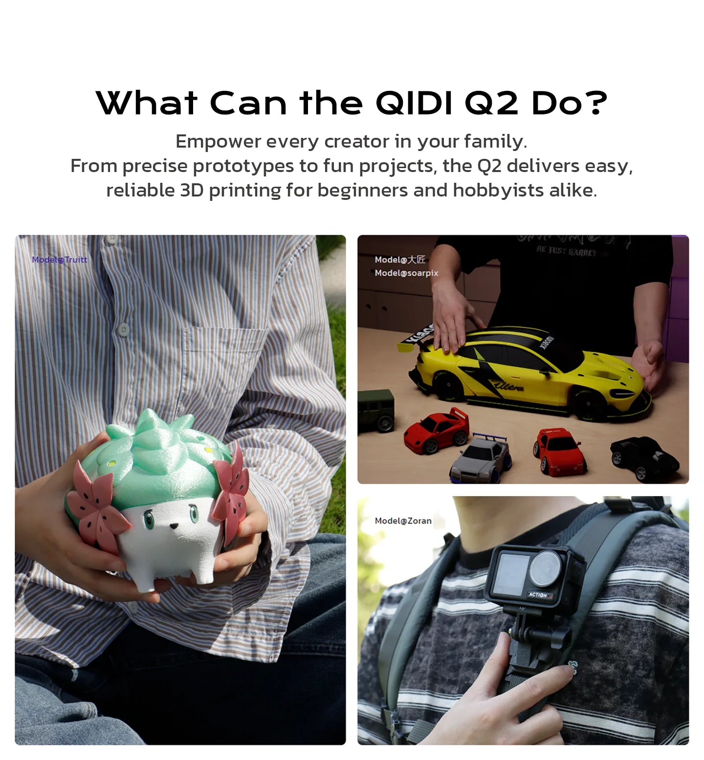 QIDI Q2 FDM 3D Printer – AI Camera, Enclosed, 65°C Heated Chamber, Air Filtration, 600mm/s