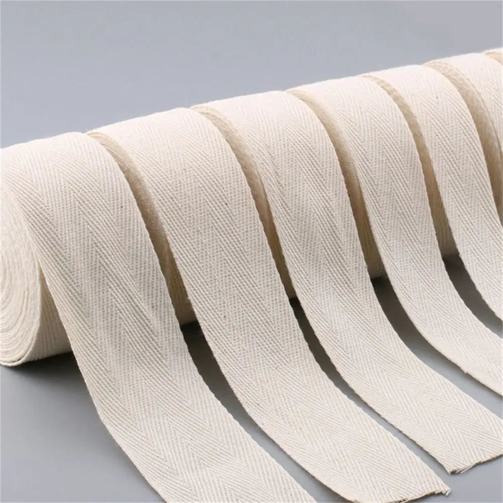 50m cotton bias binding tape roll in herringbone pattern, 1-5cm wide, ideal for sewing and arts & crafts projects