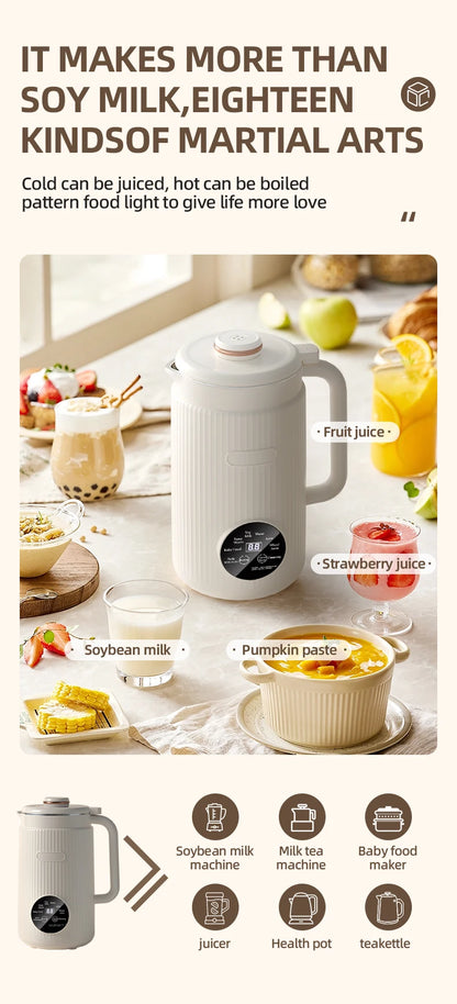 8-in-1 Automatic Nut Milk Machine & Coffee Maker – 40oz, Self-Cleaning, Delay Start, Keep Warm