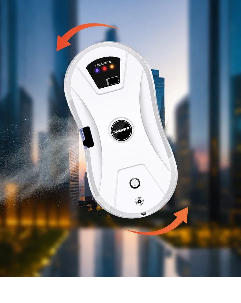 DIVEDEER Intelligent Window Cleaner – Automatic Water Spray, Anti-Fall Magnetic Glass Cleaner