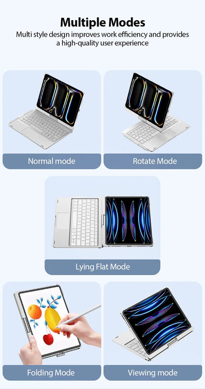 Magic Keyboard Case for iPad – Air 11/13, Pro 11/12.9, iPad 10th/7th-9th Gen, Backlit