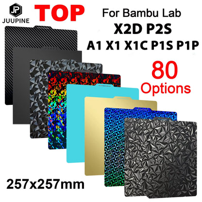 JUUPINE Spring Steel Build Plate for Bambu Lab – 257x257mm, For X1C / P1S / P2S / A1 / X2D