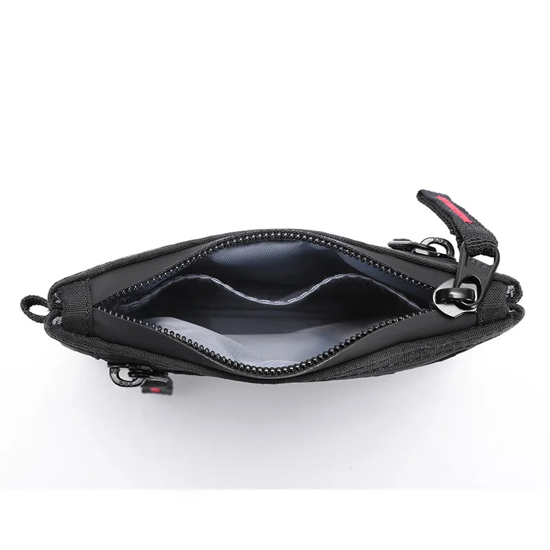 RFID Nylon Mini Wallet with Zipper & D-Ring Clip