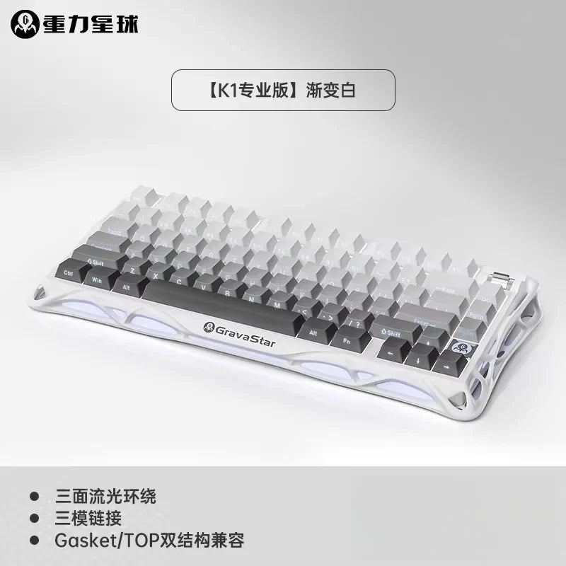 GravaStar K1 Wireless Gaming Keyboard | Tri-Mode BT/2.4GHz/USB | Long Battery | Custom Mechanical | RGB