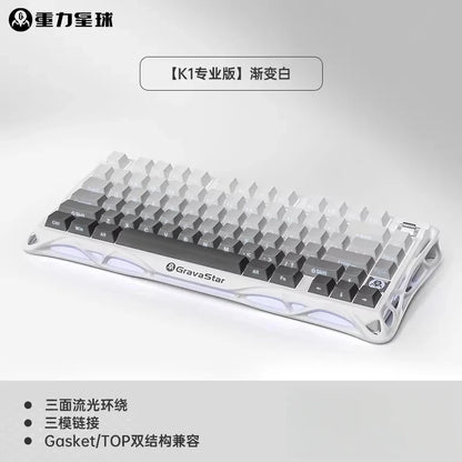GravaStar K1 Wireless Gaming Keyboard | Tri-Mode BT/2.4GHz/USB | Long Battery | Custom Mechanical | RGB