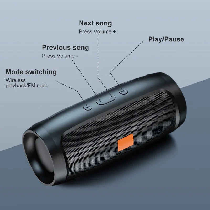 TF USB Bluetooth Portable Speaker – Dual Stereo Subwoofer, FM Radio, Voice Broadcasting