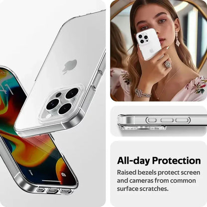 Clear TPU iPhone case by R.E.D. Shopping, ultra-thin soft protective cover showing transparent design on a smartphone.