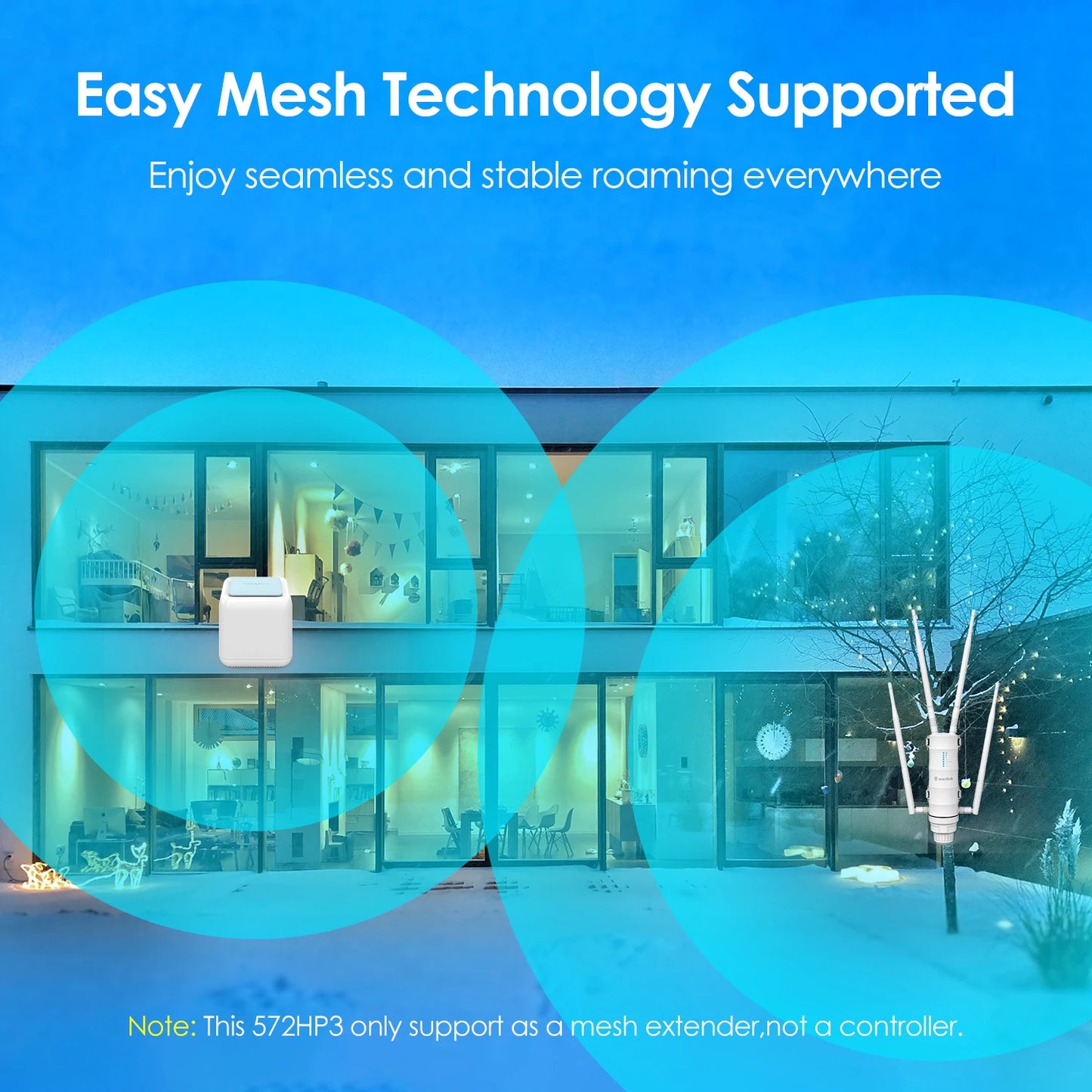 Wavlink AC1200 Outdoor WiFi Router / AP / Repeater | Dual Band 2.4G+5G | PoE | High Gain Antenna