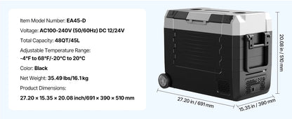 SucceBuy Portable Car Refrigerator 20L–55L | Compressor Cooler & Freezer | 12V/24V DC | Camping