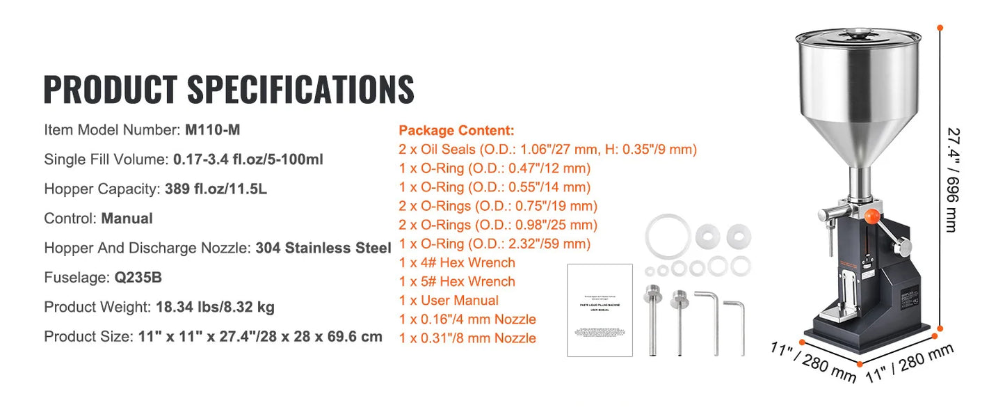 SucceBuy A03 Liquid Filling Machine | 5-3000ml | Semi-Auto | Adjustable Speed