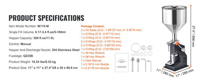 SucceBuy A03 Liquid Filling Machine | 5-3000ml | Semi-Auto | Adjustable Speed