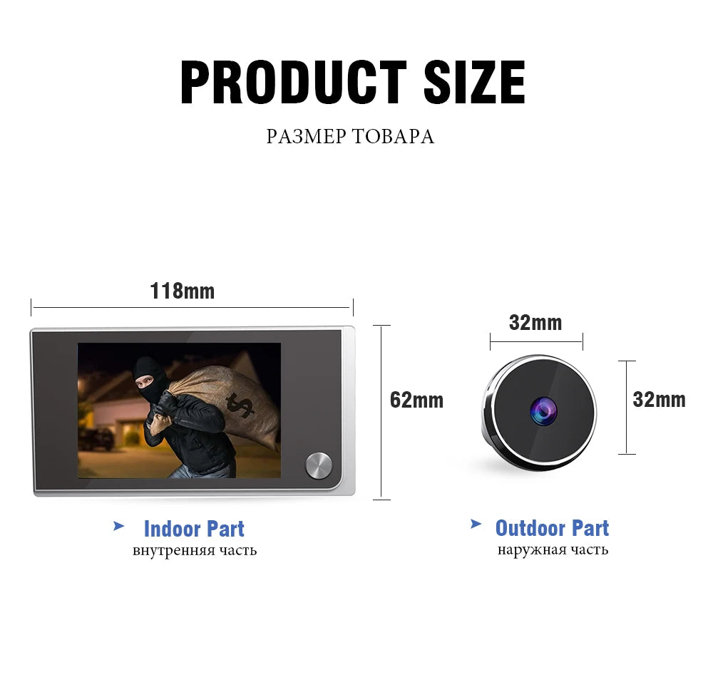 KAK Digital Door Peephole Camera – 3.5" HD Screen 120° Wide Angle Door Viewer