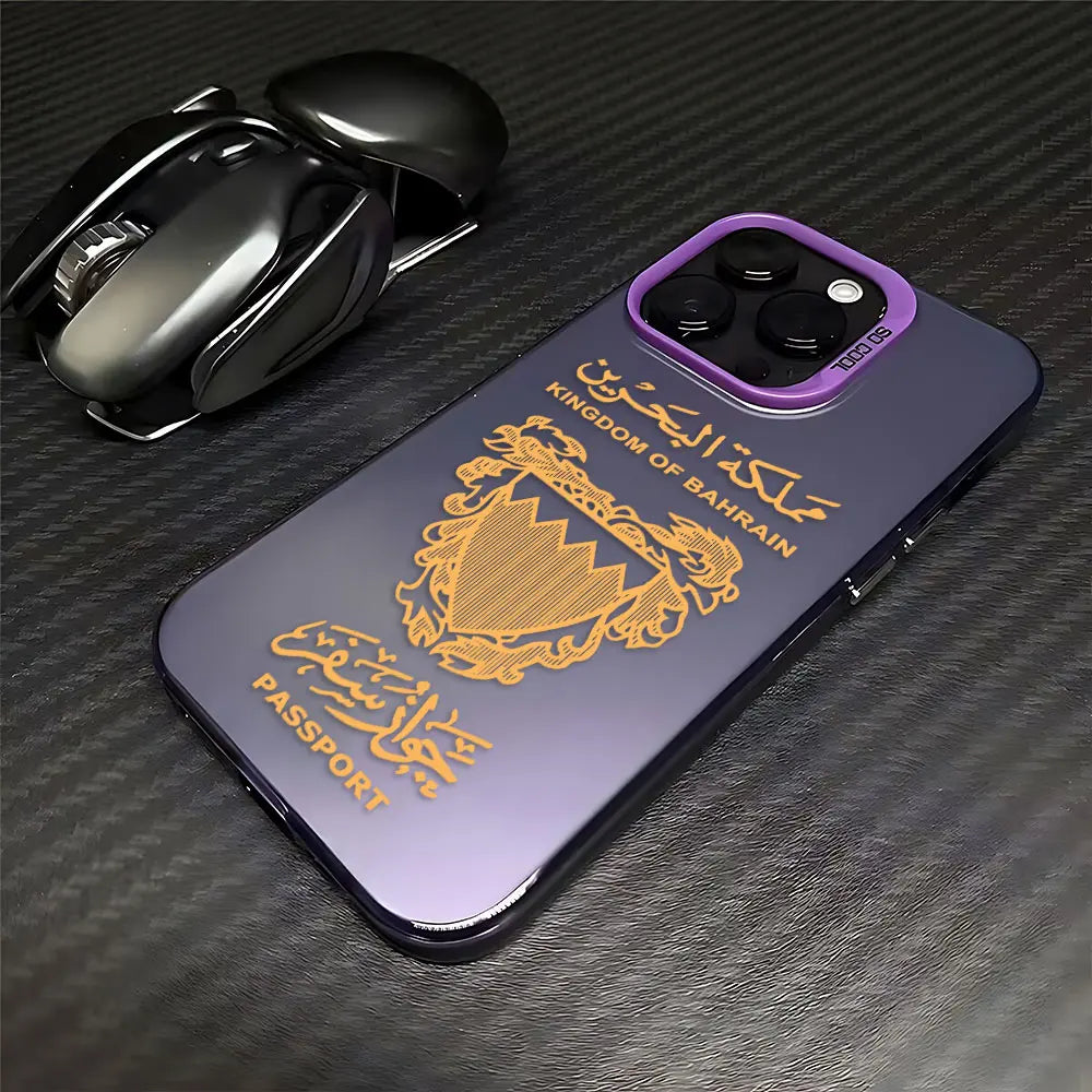 Bahrain Passport iPhone case by R.E.D. Shopping, matte protective cover with anti-fall features for iPhone phones.