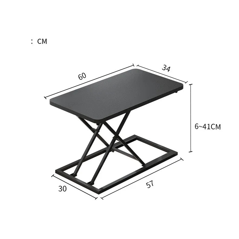 Height Adjustable Folding Standing Computer Desk with Keyboard Tray for Home Office Gaming Lift Laptop Table Stand Workbench