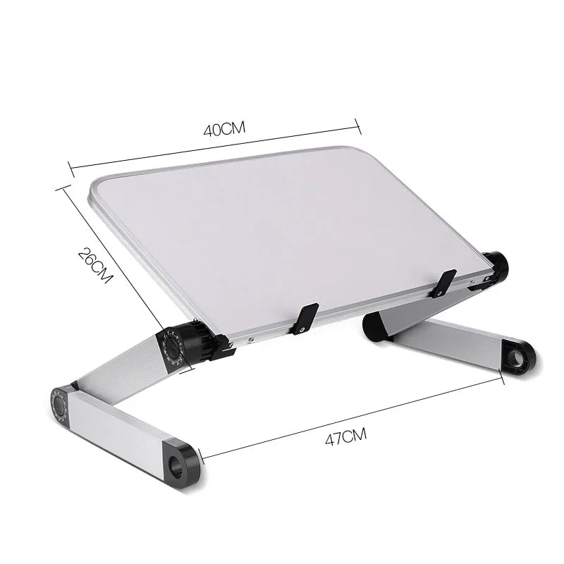 Adjustable Folding Laptop Desk for Bed – Portable Notebook Stand with Cooling Fan