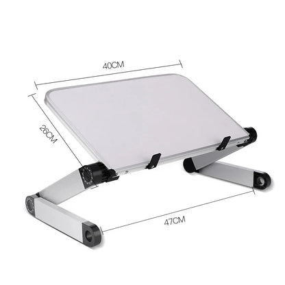 Adjustable Folding Laptop Desk for Bed – Portable Notebook Stand with Cooling Fan